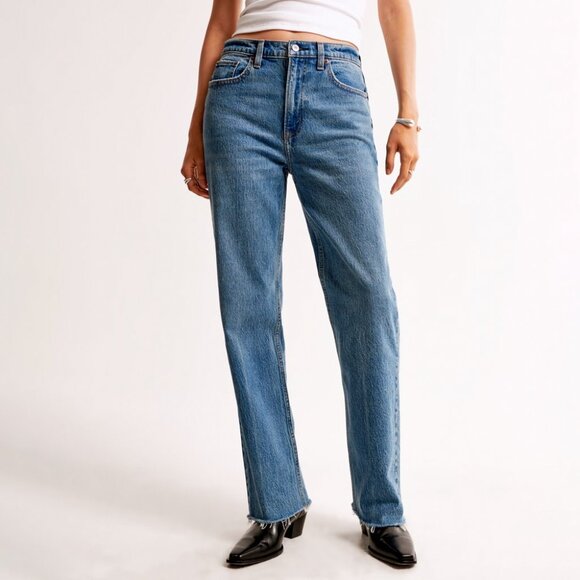 Abercrombie High Rise Vintage Straight Jeans Medium Size 26 Regular NEW NWT - Picture 8 of 9